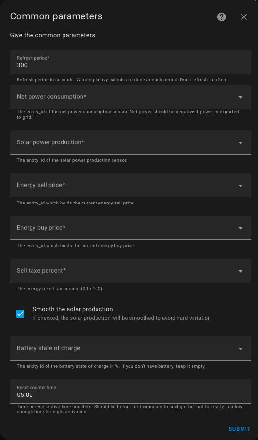 common configuration page