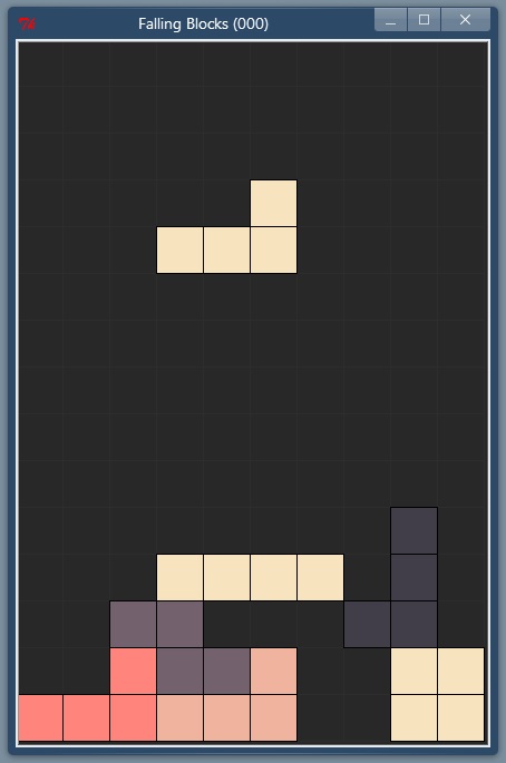 This is an in game screen shot for Falling Blocks Blocks