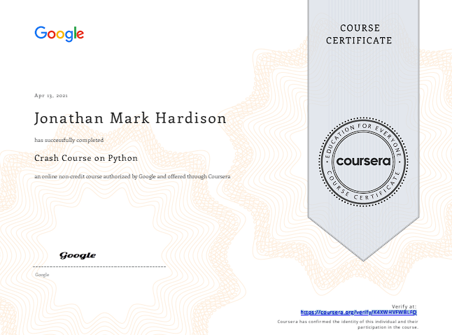 certificate