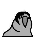 An animated GIF of a parrot, probably multi-colored