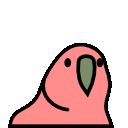 An animated GIF of a parrot, probably multi-colored