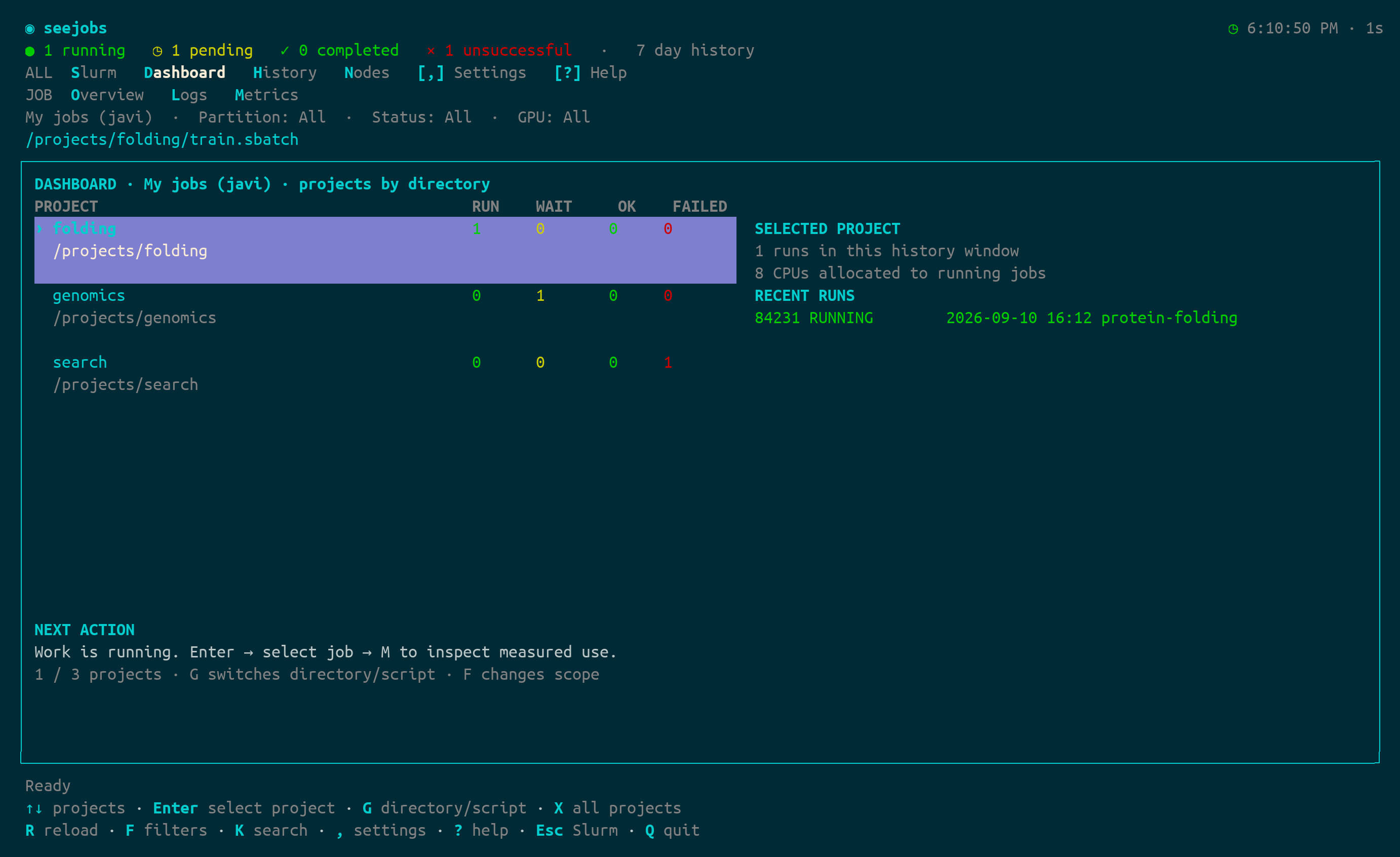 seejobs project dashboard