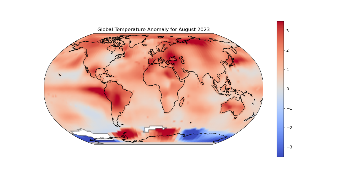 Global Temp Anomaly for August 2023