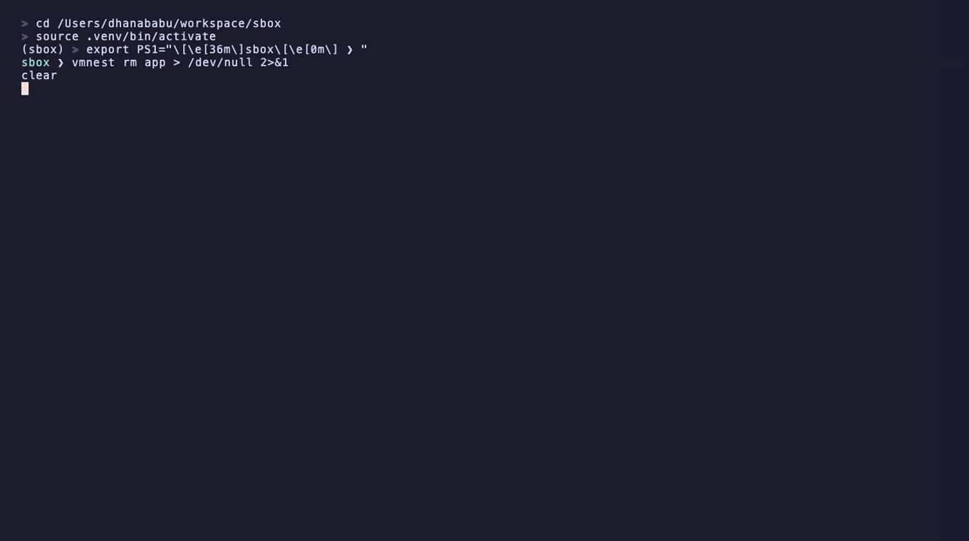 Run a web app inside a sandbox with vmnest