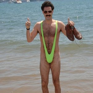 borat with shoes