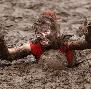 woman in mud