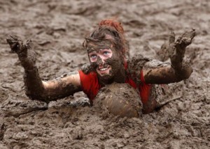 woman in mud
