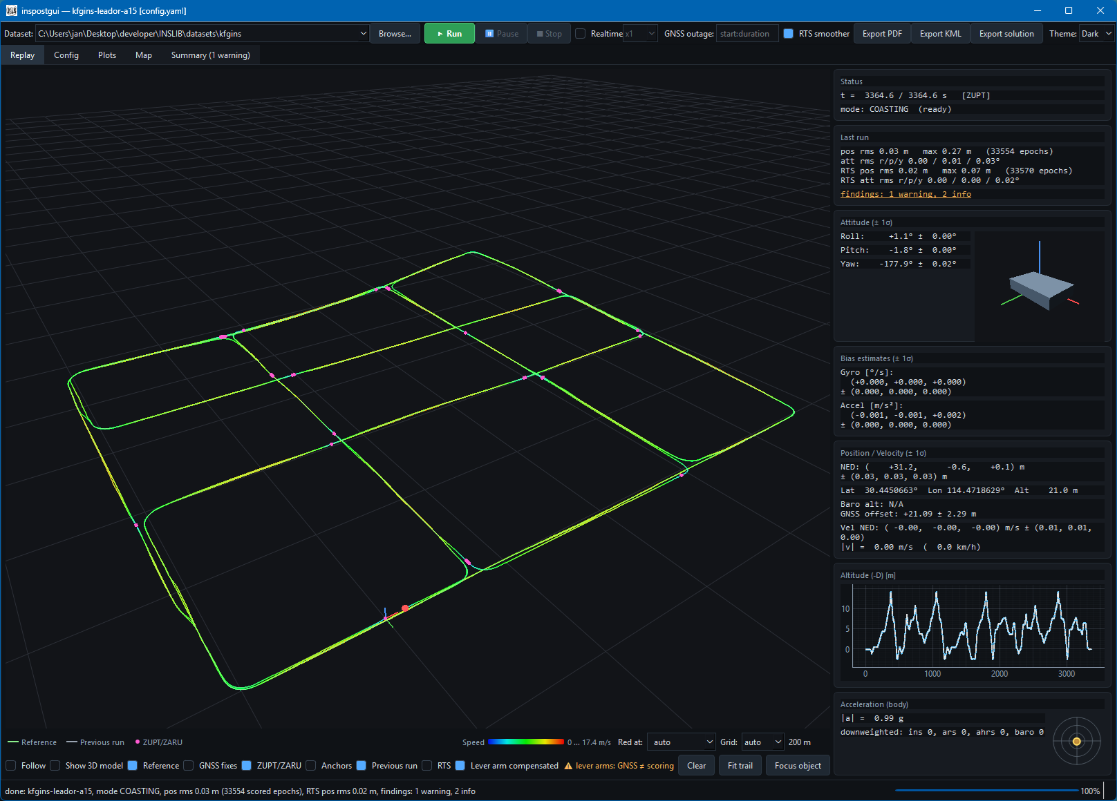 Post processing GUI screenshot