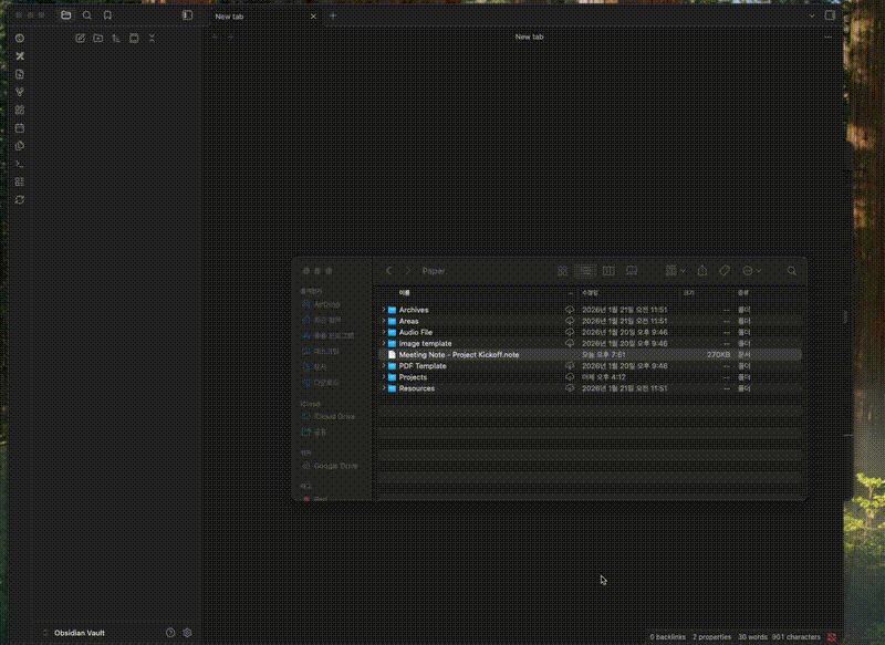 Drag and drop a .note or .pdf file into Obsidian to convert