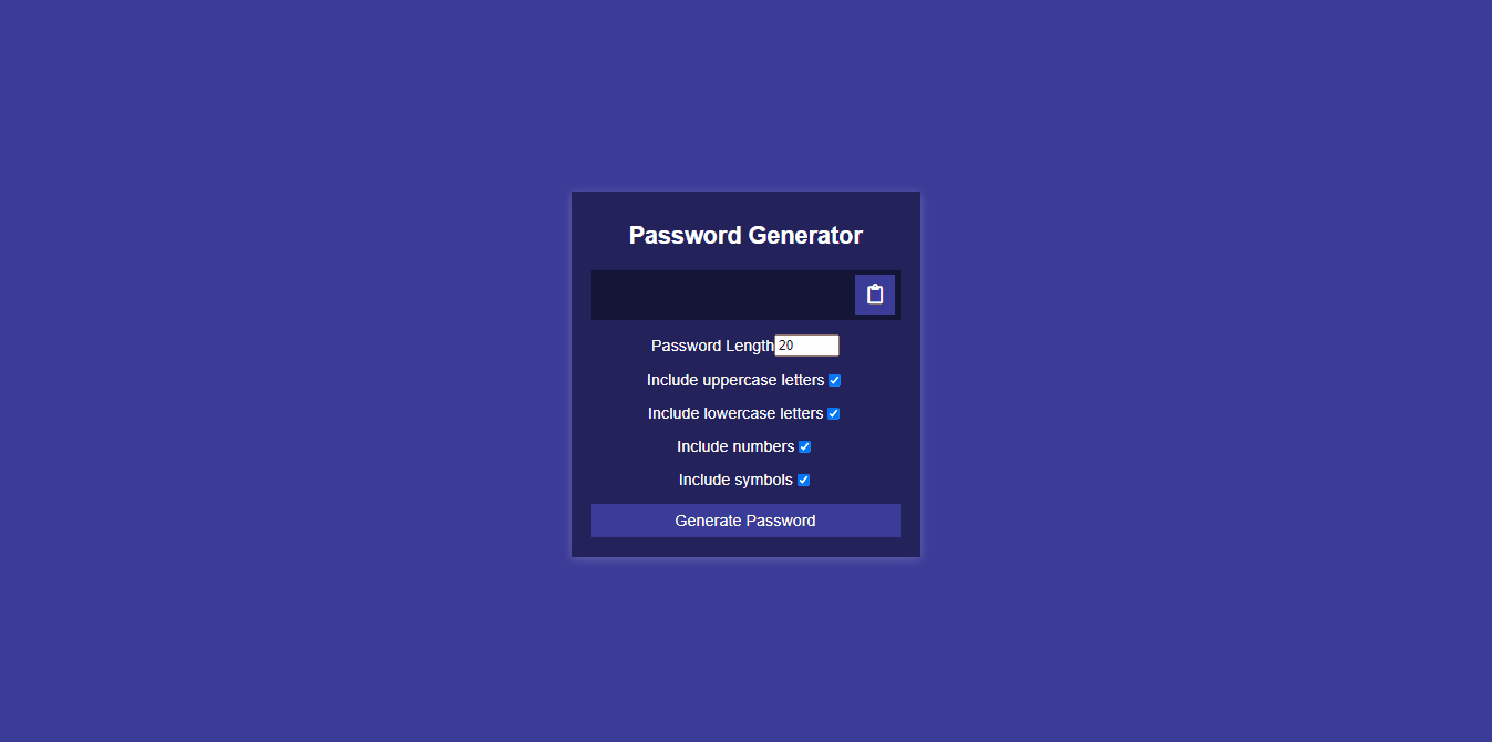 Projeto do dia 31 - Password Generator