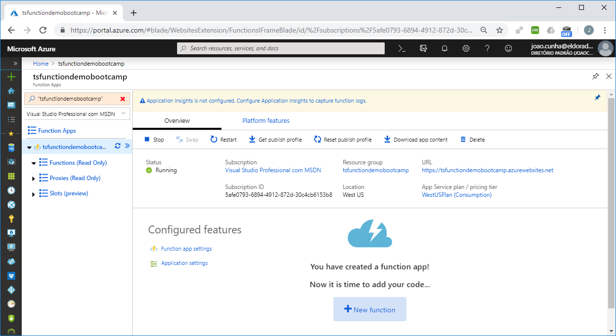 Azure Function in Portal