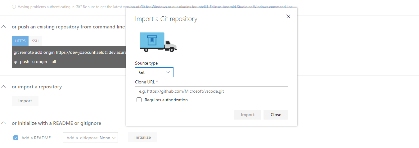 Importing GitHub Repository