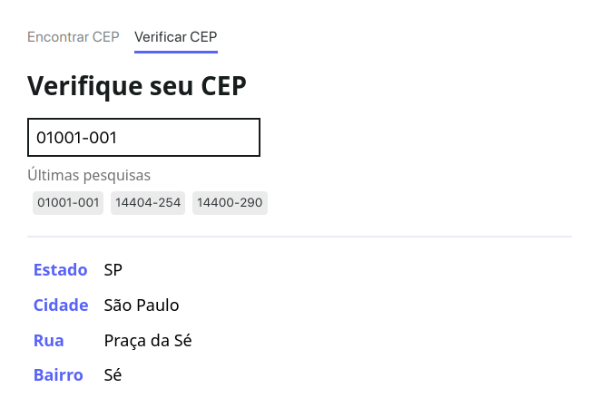 encontre o cep pela rua