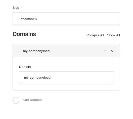 Screenshot of tenant form