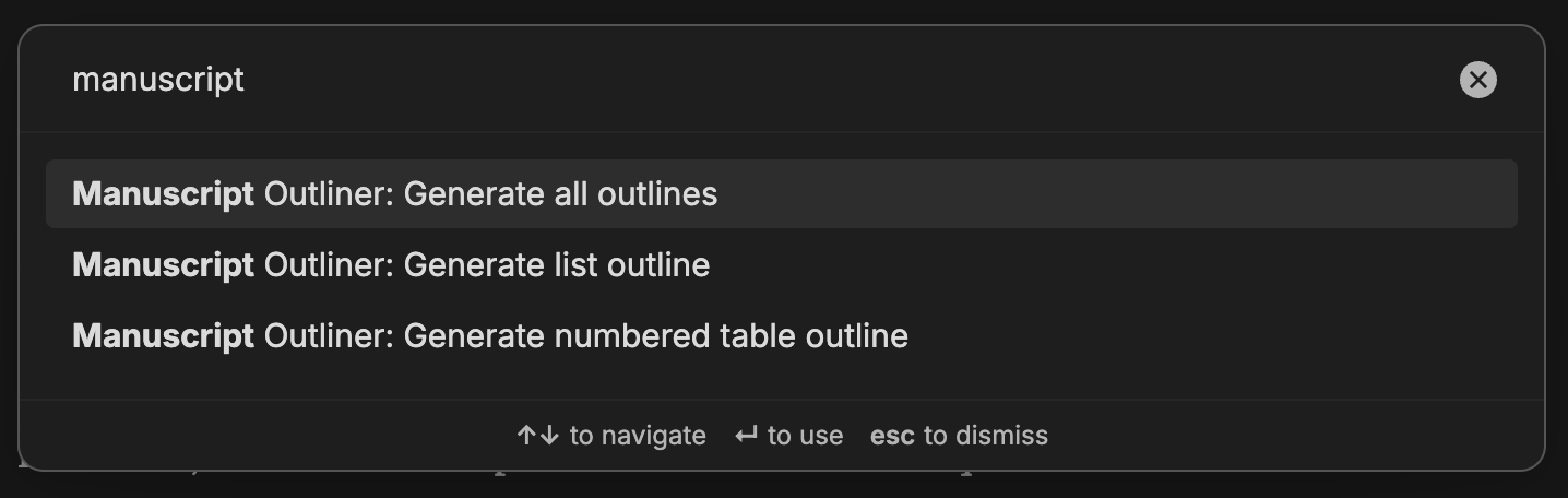 Command palette