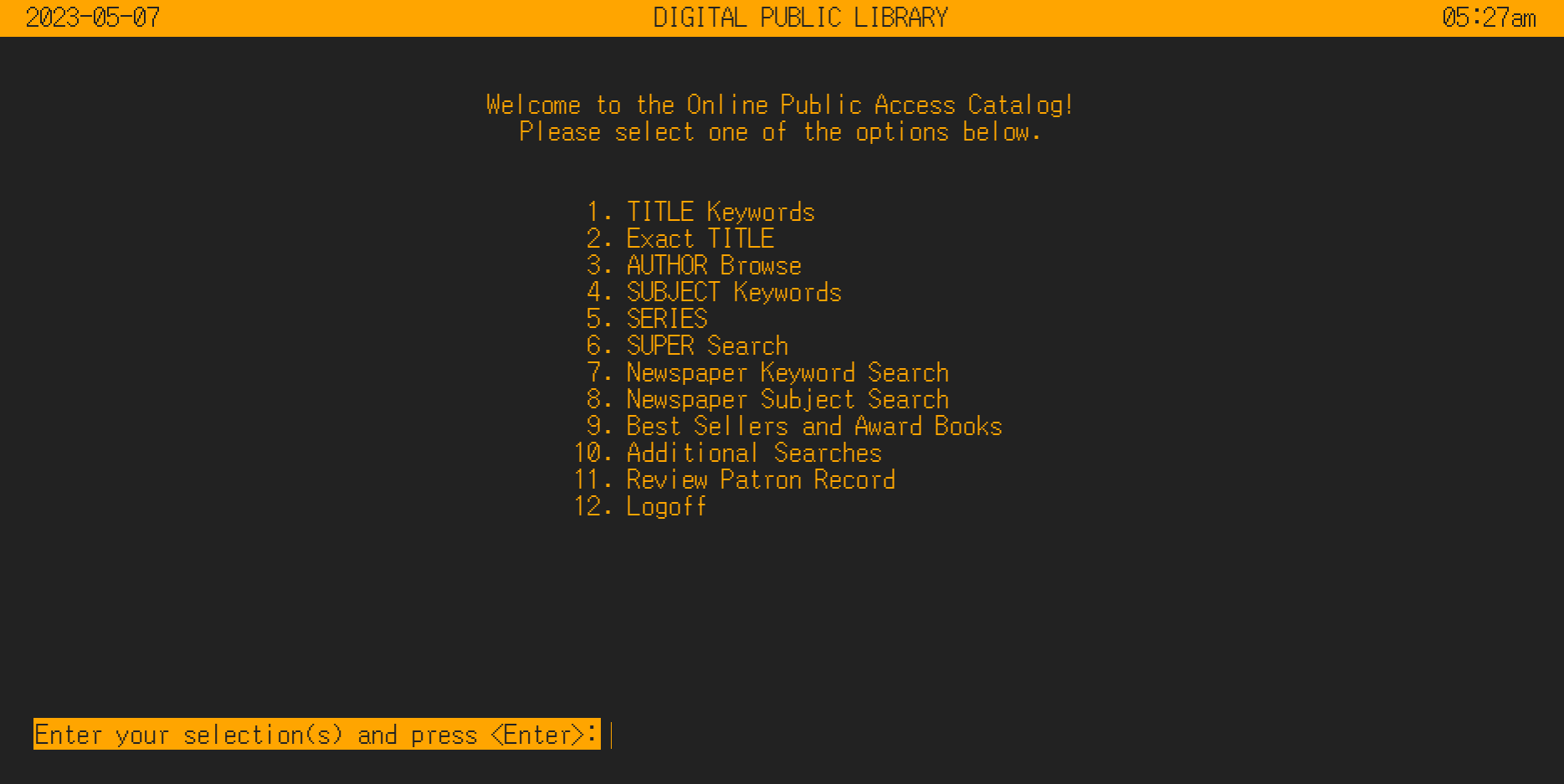 Screenshot of a web page that recreates a terminal user interface
