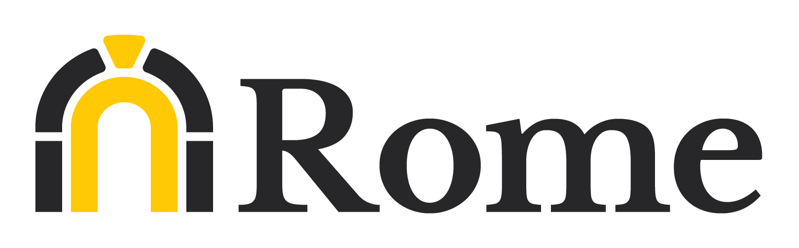 Rome's logo depicting an ancient Roman arch with the word Rome to its side