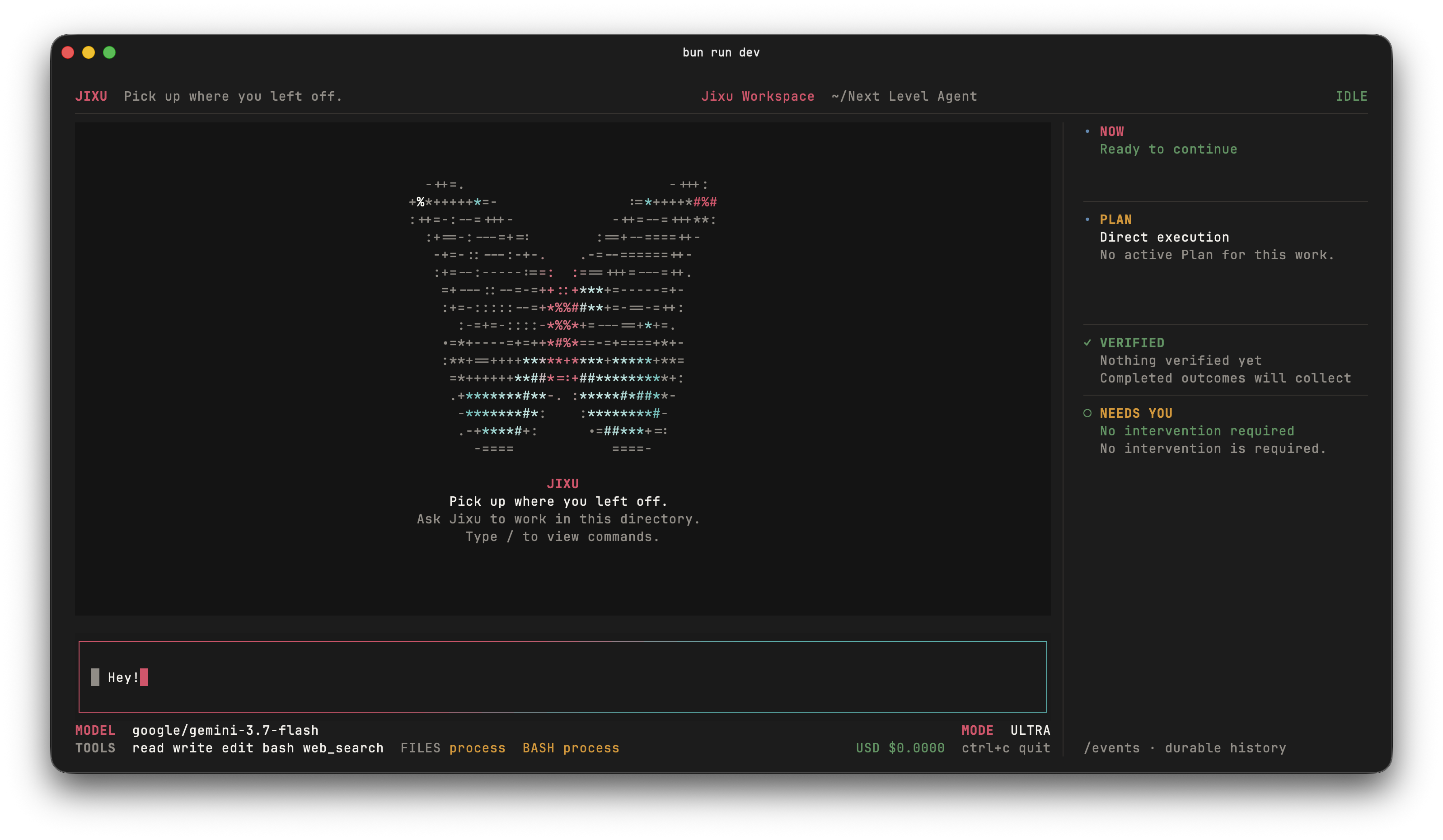 Jixu terminal interface