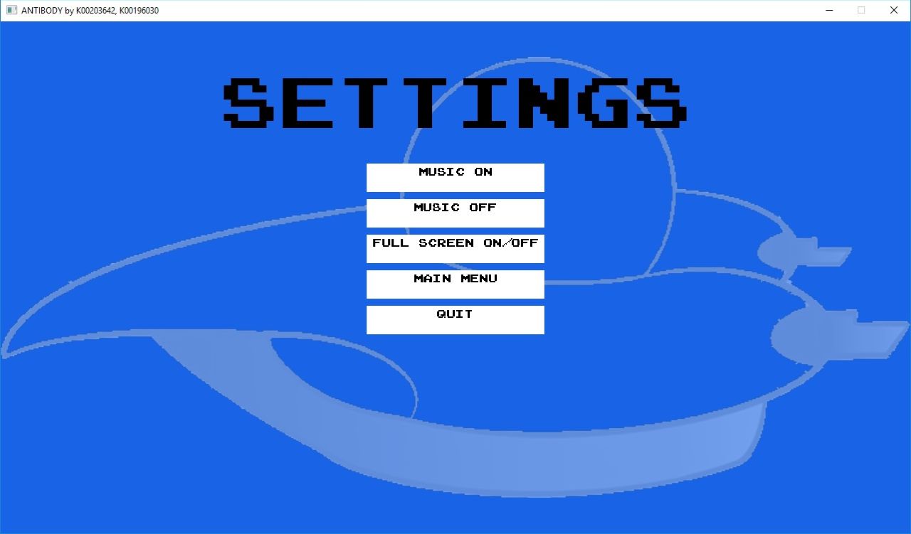 Antibody 2D: Settings Menu