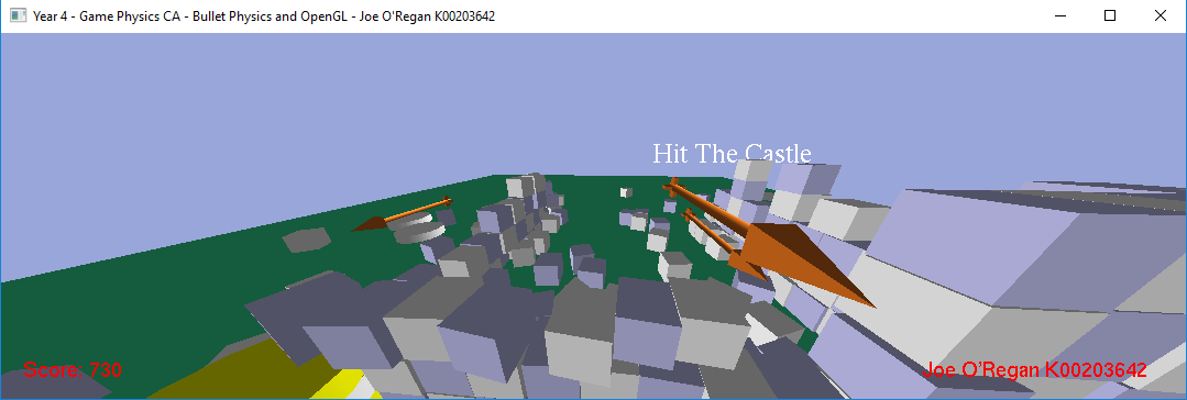 Screenshot 3: Arrows destroy individual castle blocks