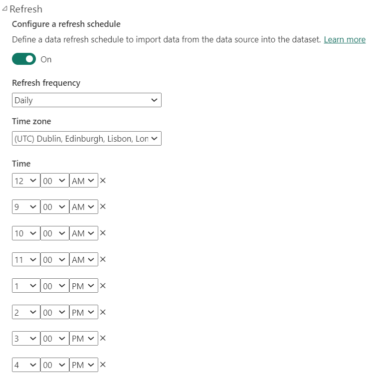 screenshot of auto refresh cycle