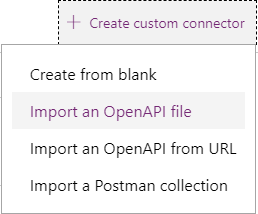 Microsoft PowerApps - Create Custom Connector Menu