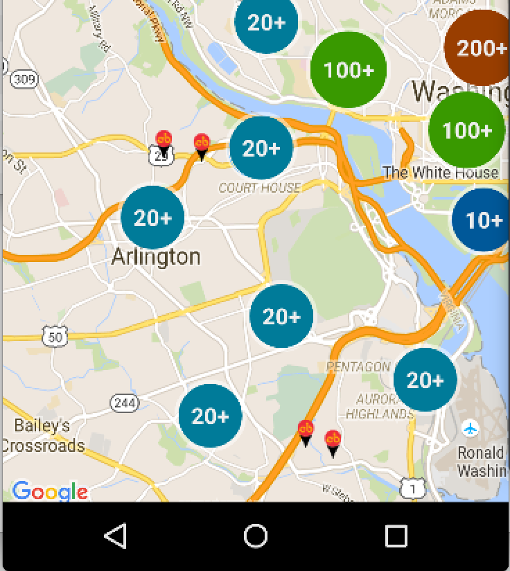 Clustering in Xamarin.Android app with customized markers