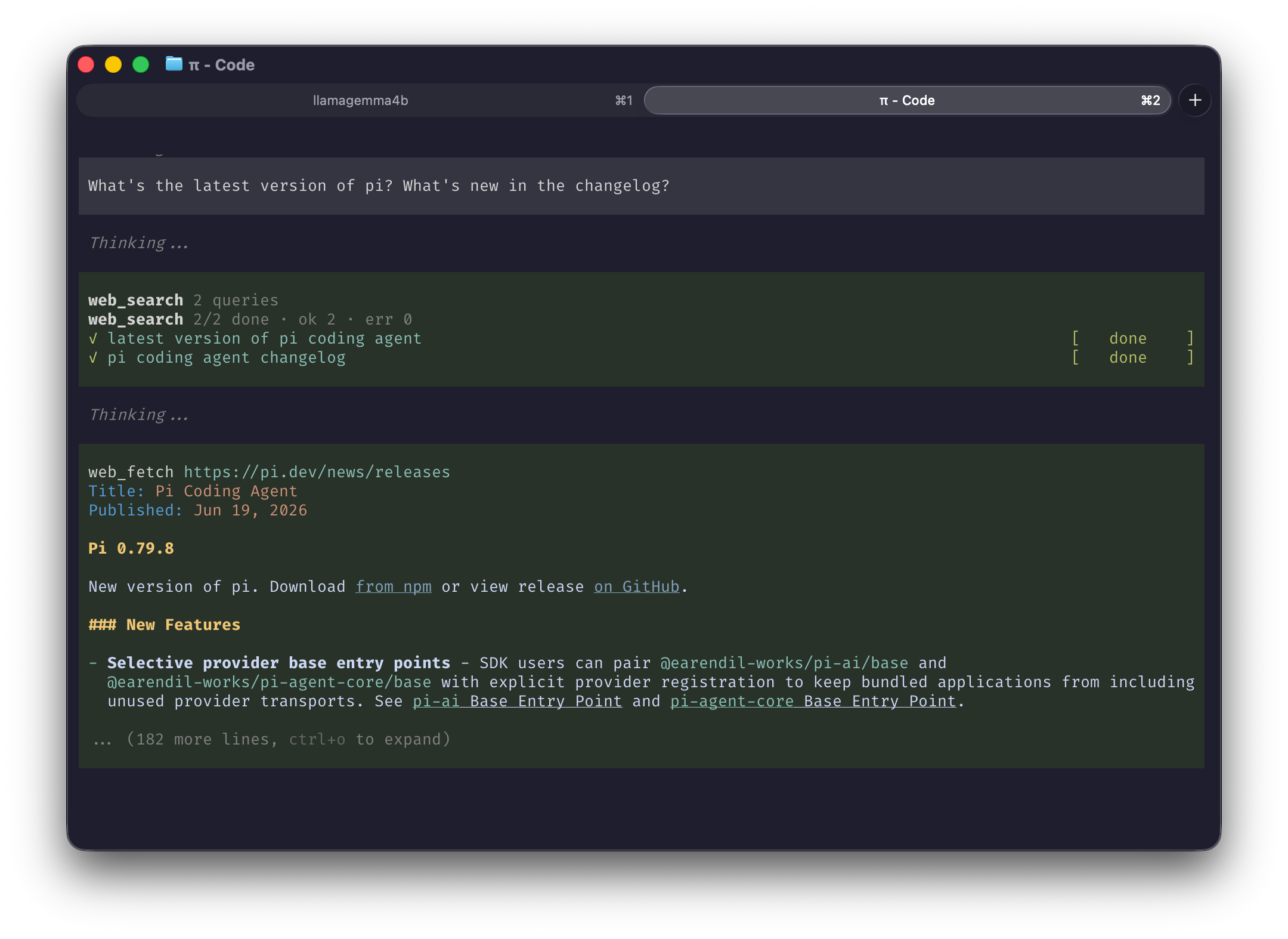 web_search in pi — search, fetch, answer
