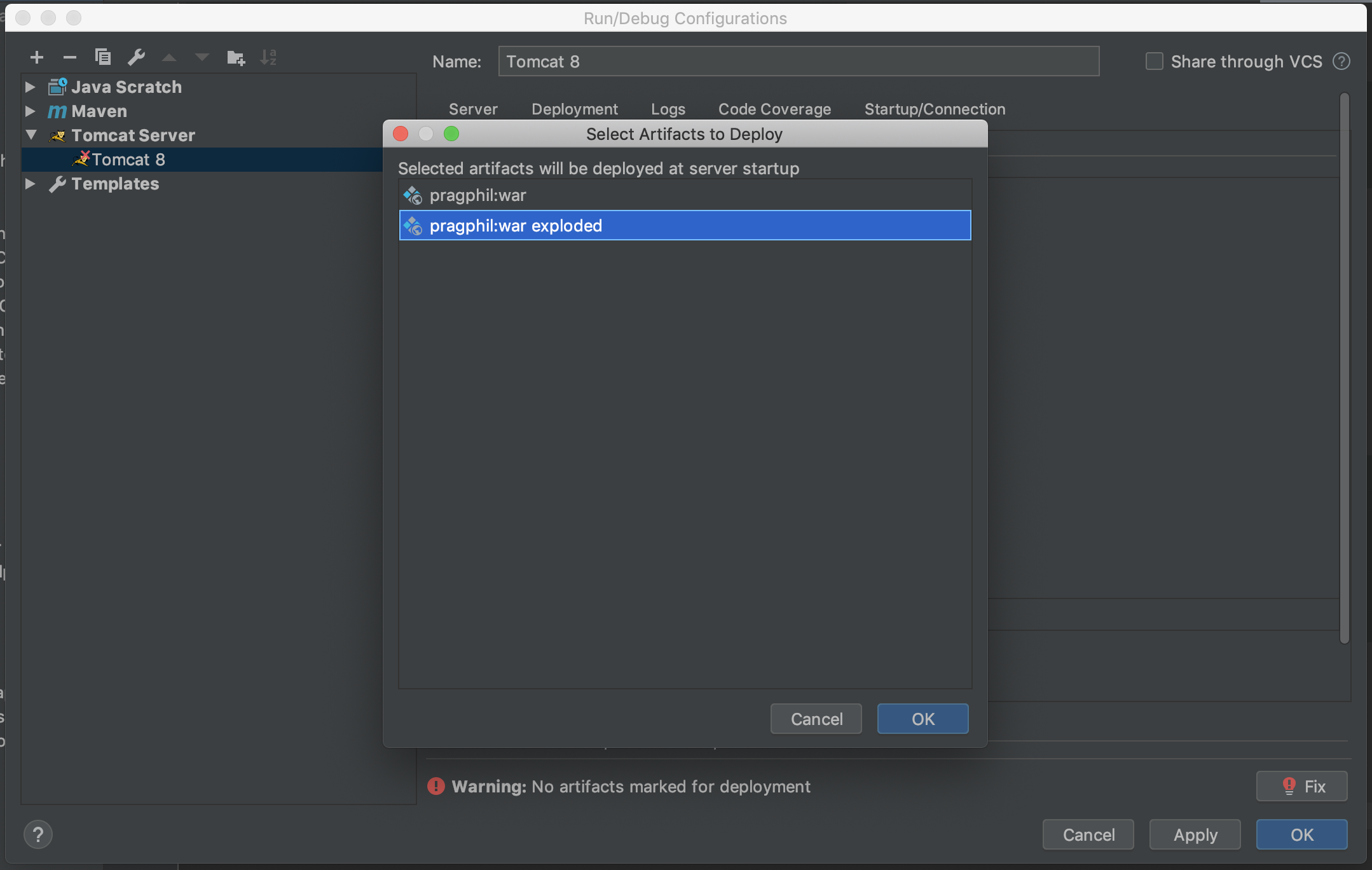 IntelliJ Select Artifact