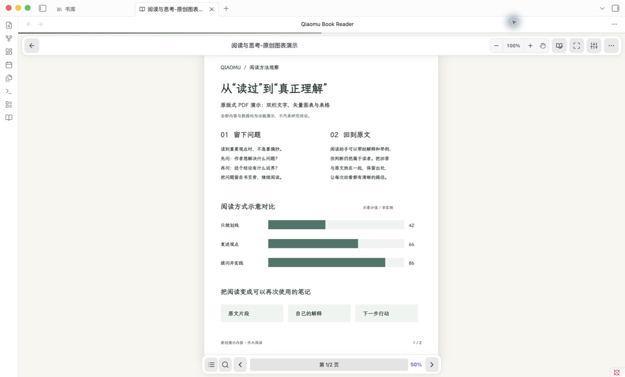 PDF 原页实拍:双栏文字、图表与页脚保持原布局,顶部提供独立缩放