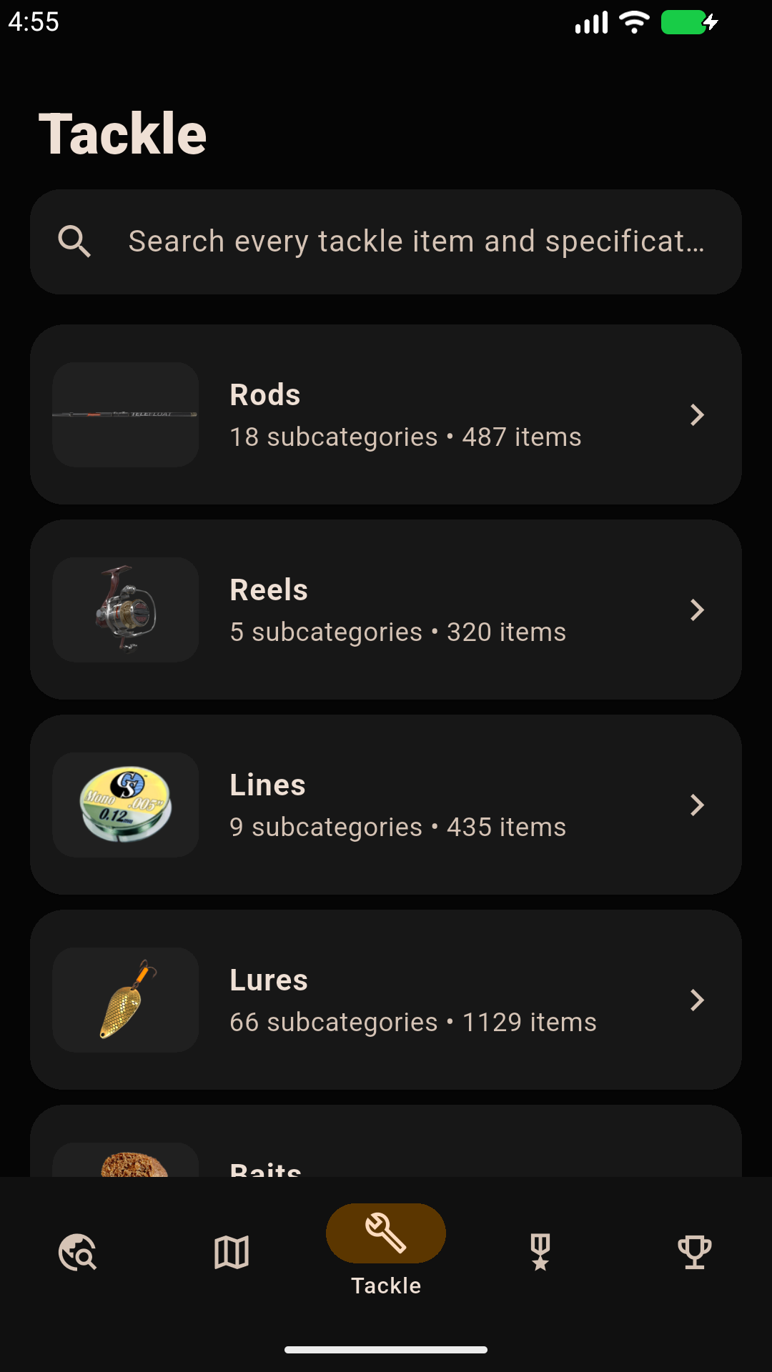 Tackle catalog