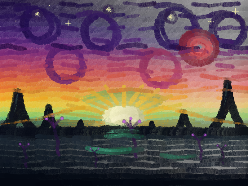 Alien sunset Van Gogh