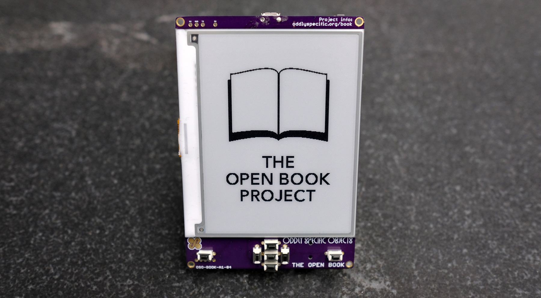 The assembled E-Book FeatherWing