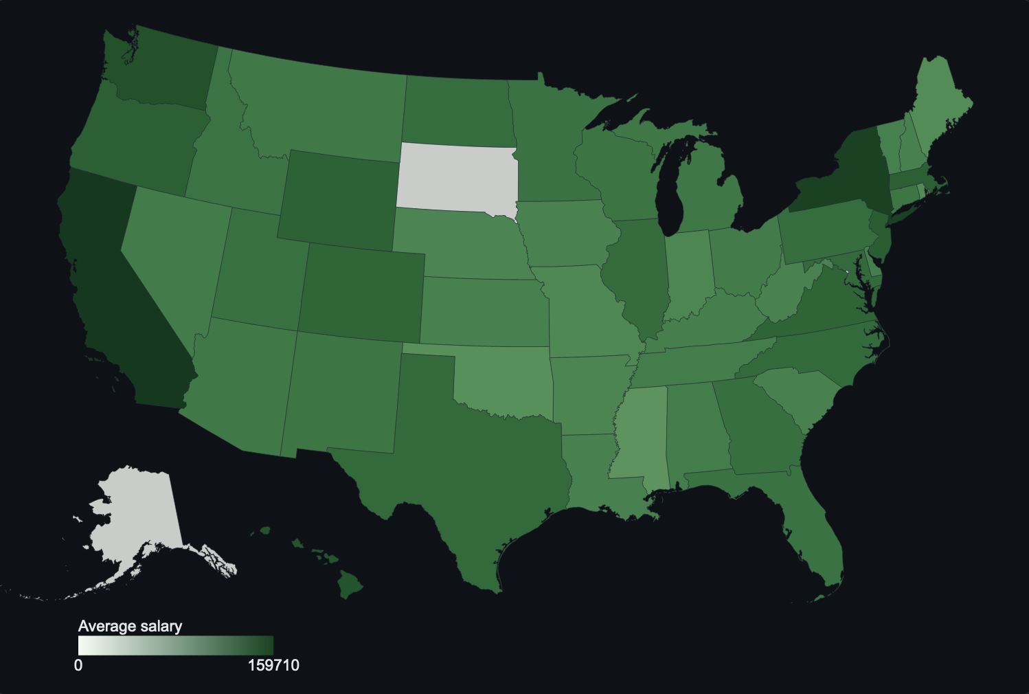 Geographic distribution of worker salaries