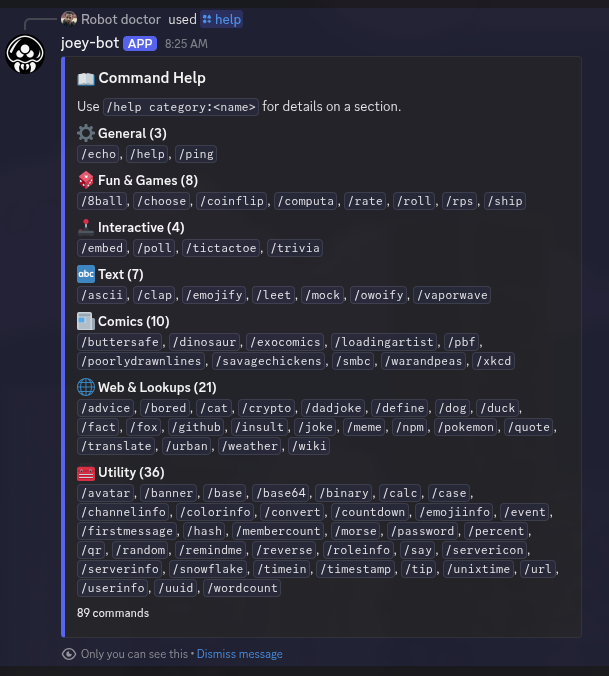 joey-bot — Discord slash-command bot