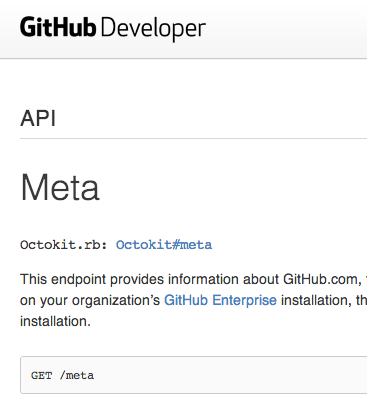 GitHub API docs after