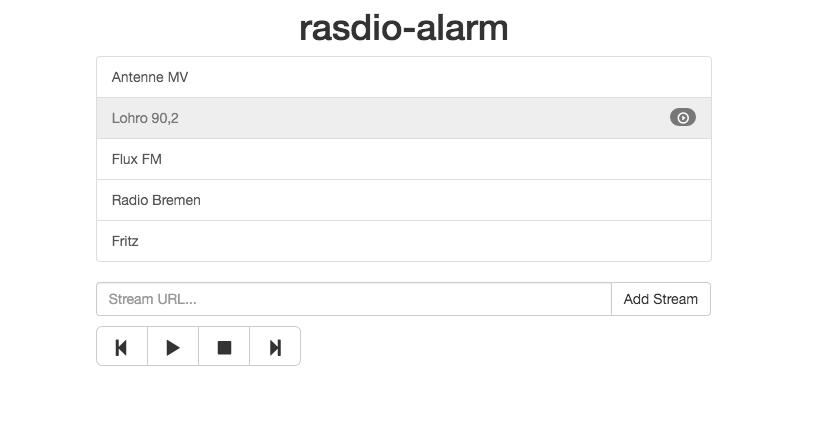 rasdio-alarm screenshot