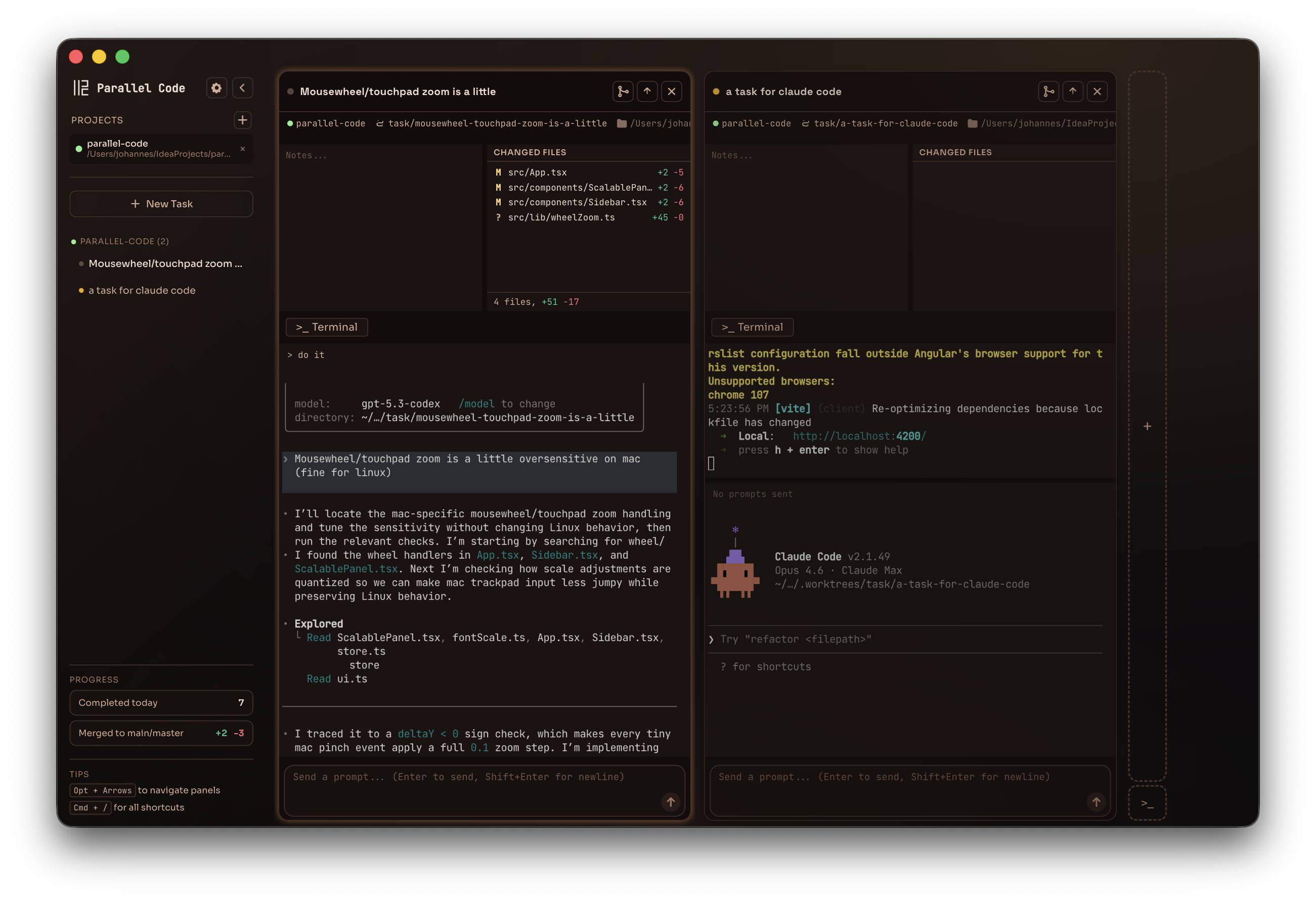 Agent working on a task