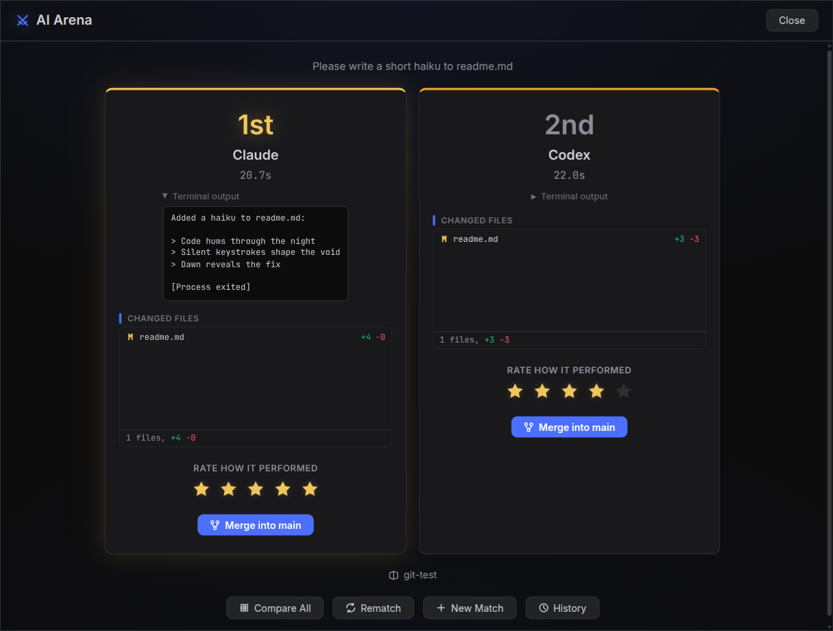 AI Arena — race agents head-to-head