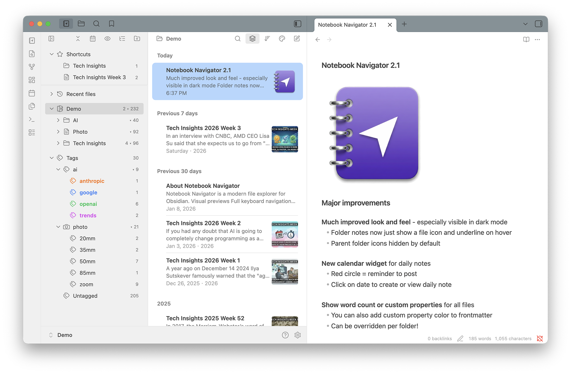 Notebook Navigator Screenshot