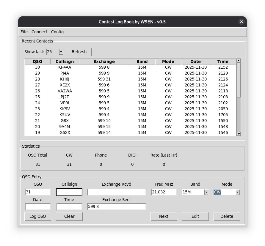 GitHub - john-belstner/ContestLogbook: Lightweight logging application ...