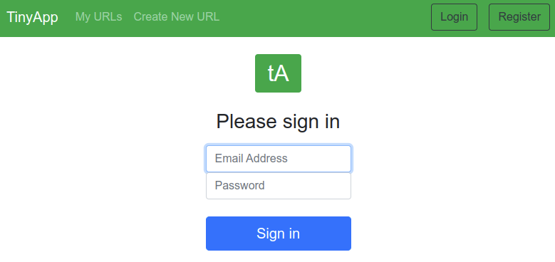 "Screenshot login page"