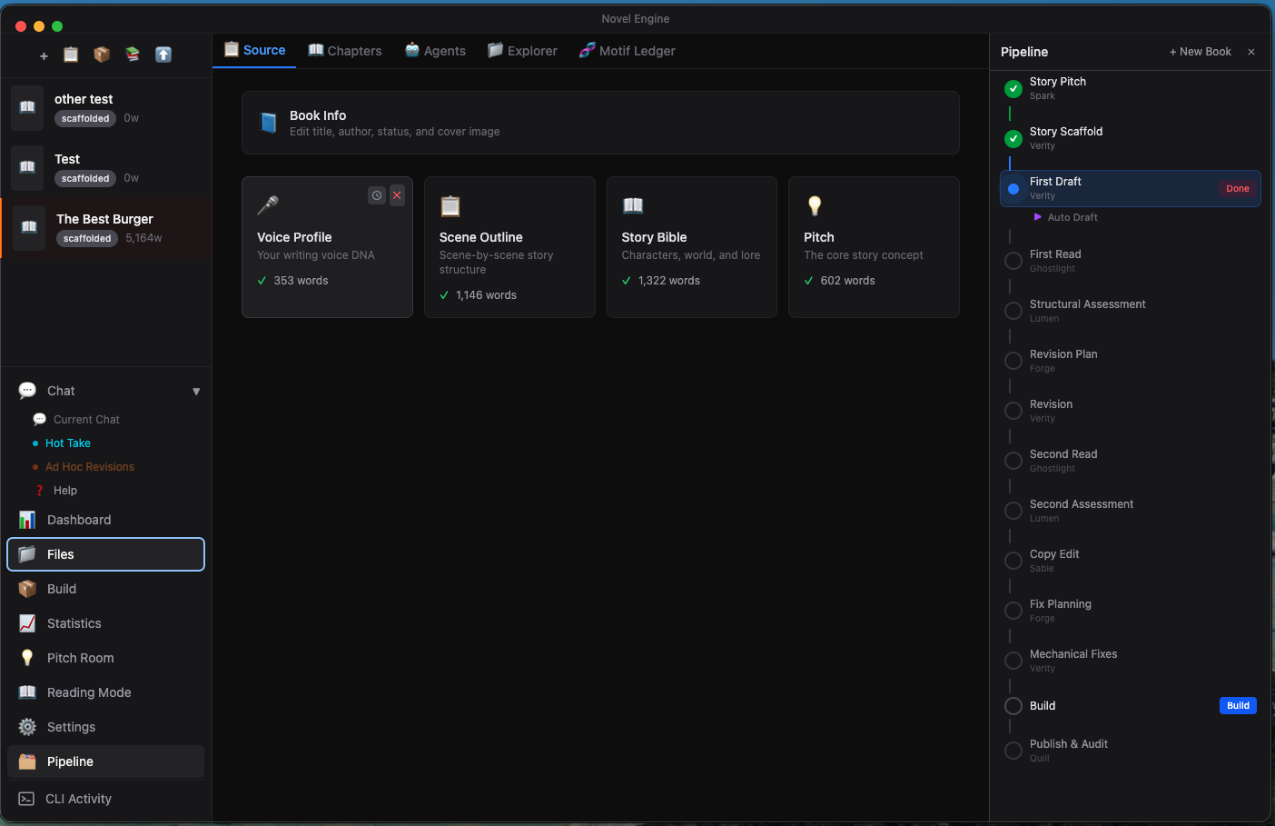 Files Source tab with source documents