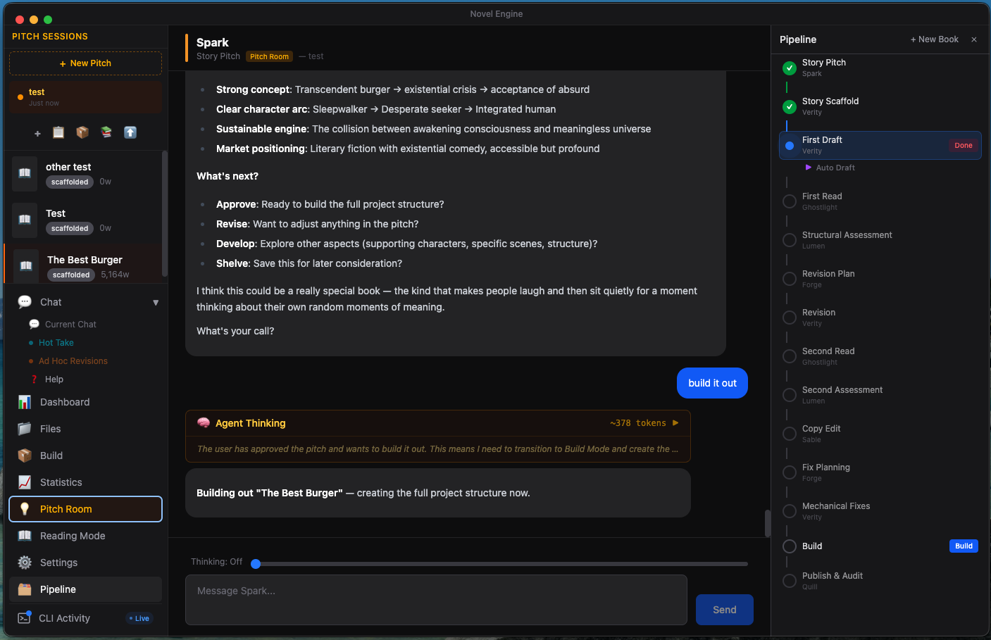 Pitch Room with Spark agent