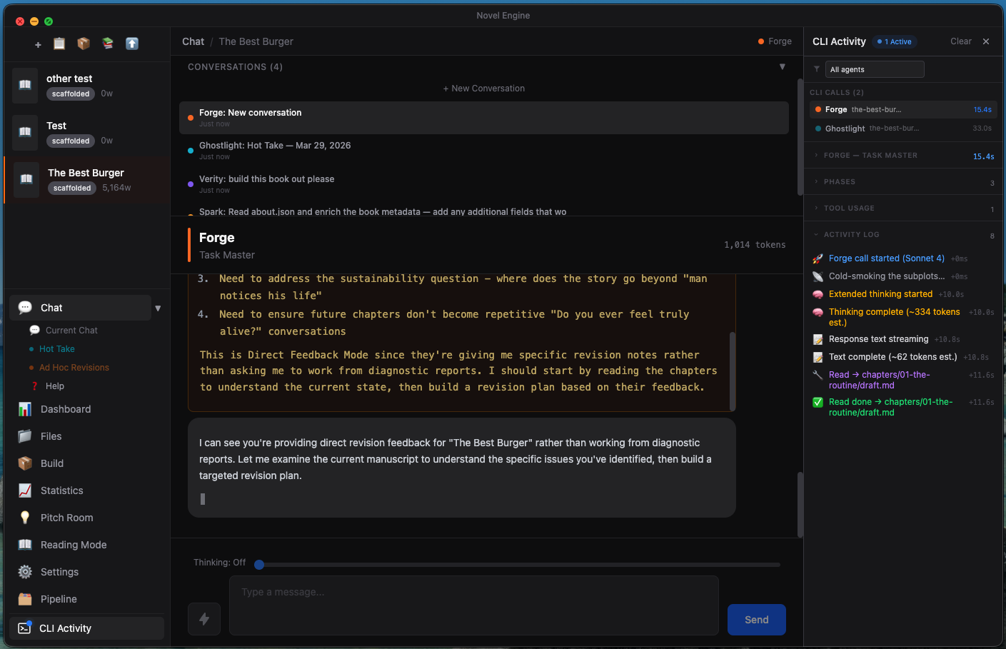 Forge task master with CLI Activity
