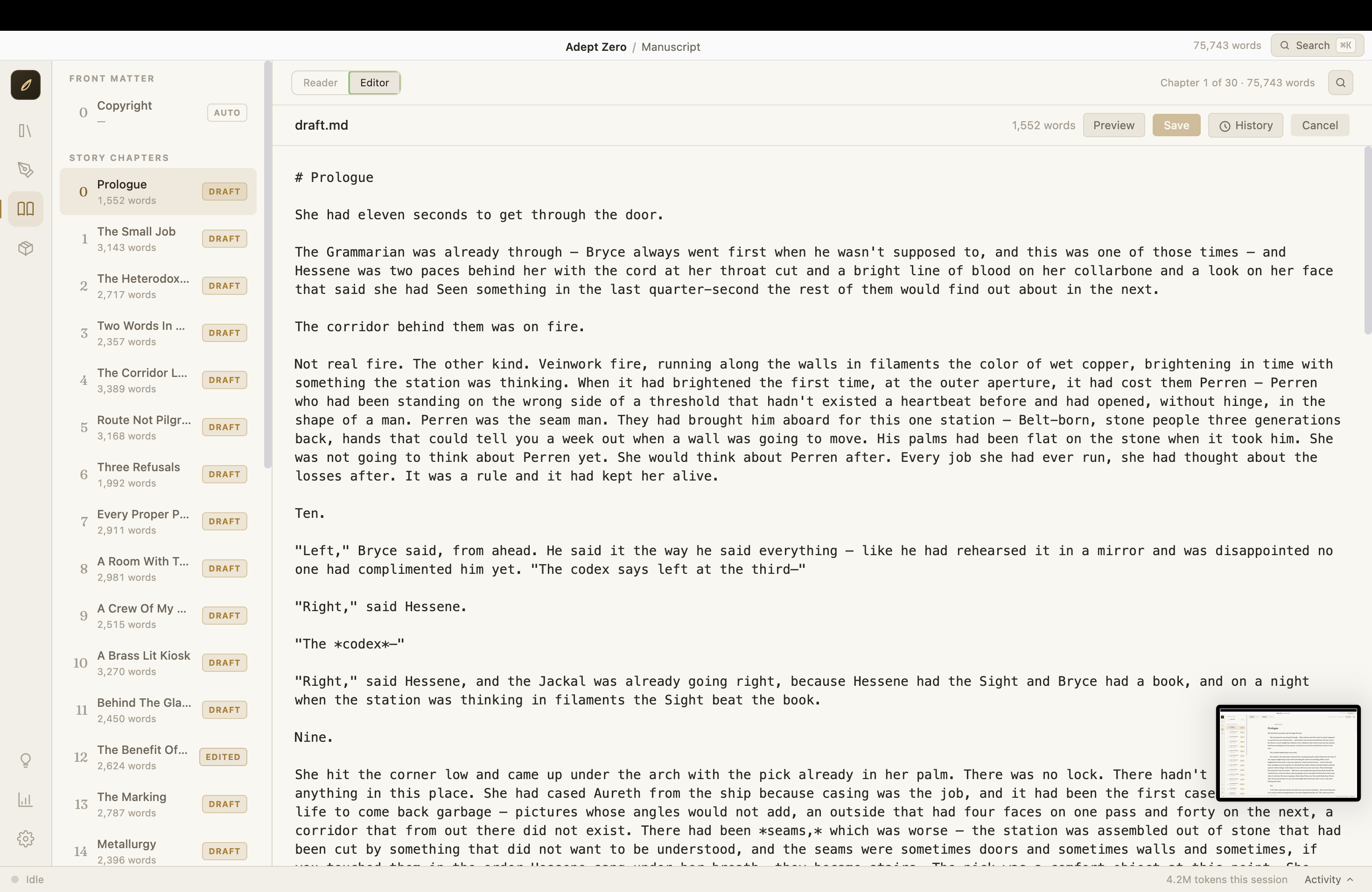 Editing Verity's draft yourself — every change tracked