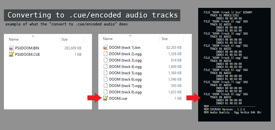 Convert to encoded audio/cue Example