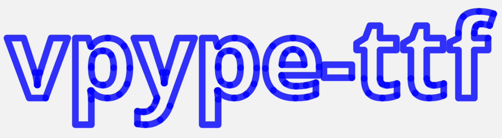 the text 'vpype-ttf' rendered with vpype show