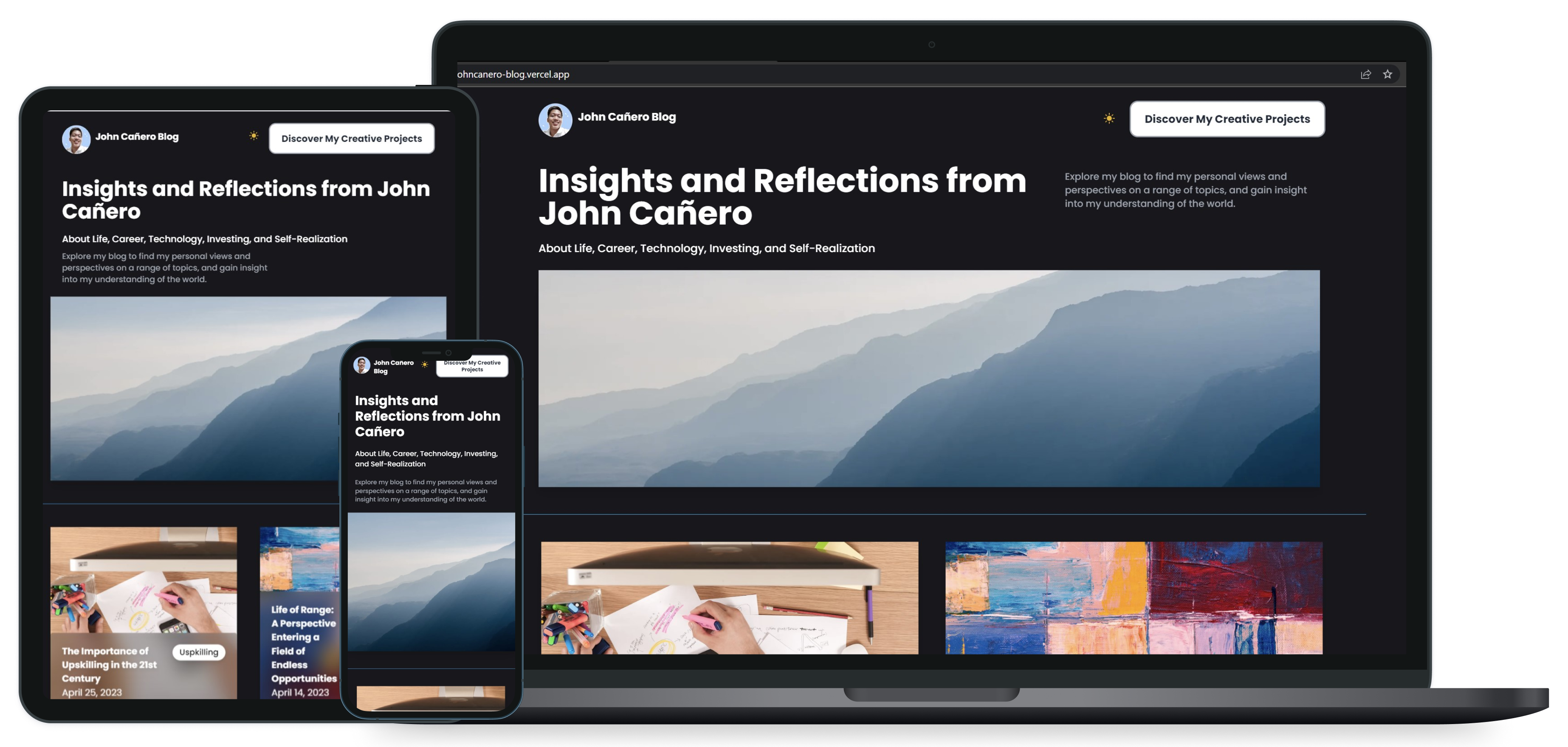 Responsive Feature - John Cañero Blog Website