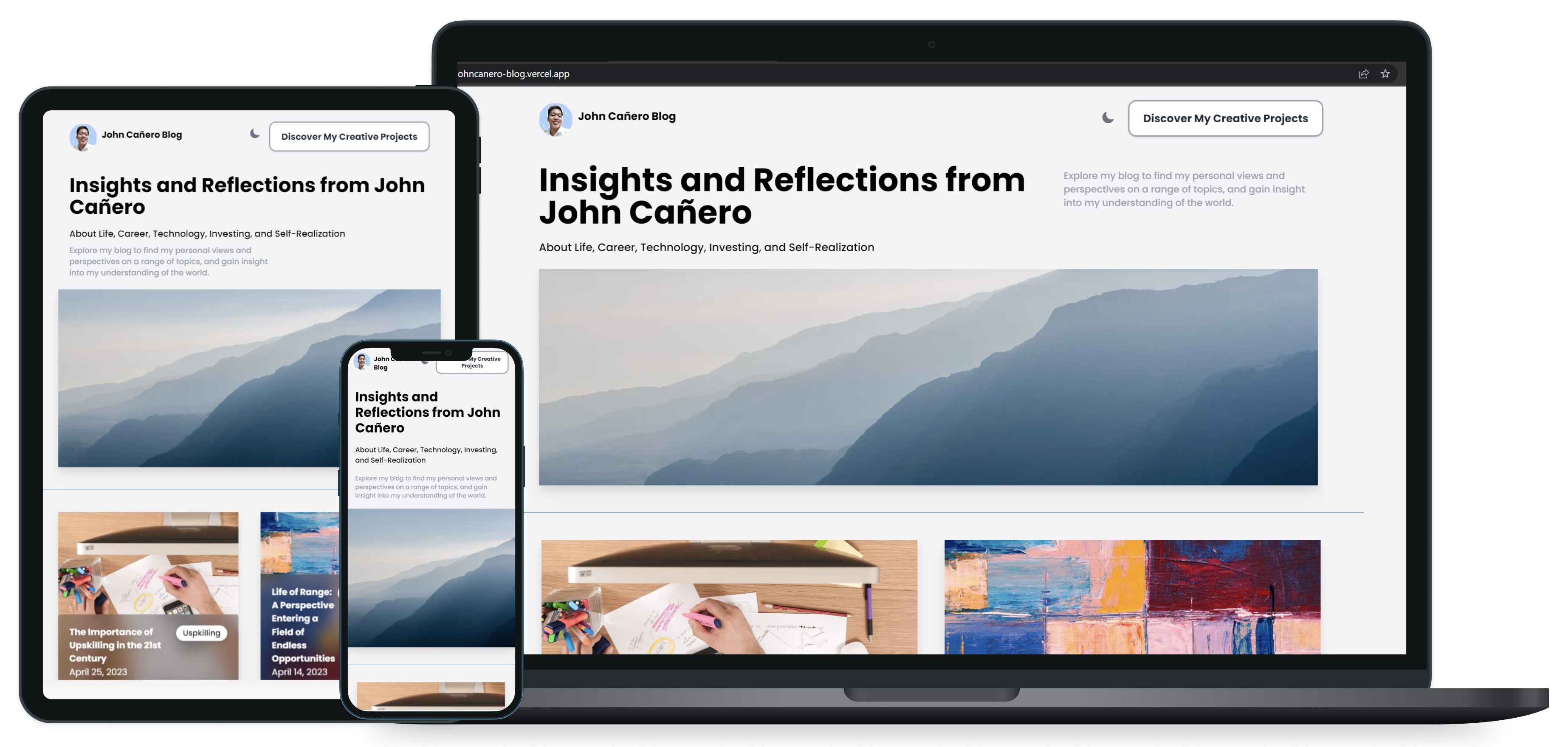 Responsive Feature - John Cañero Blog Website